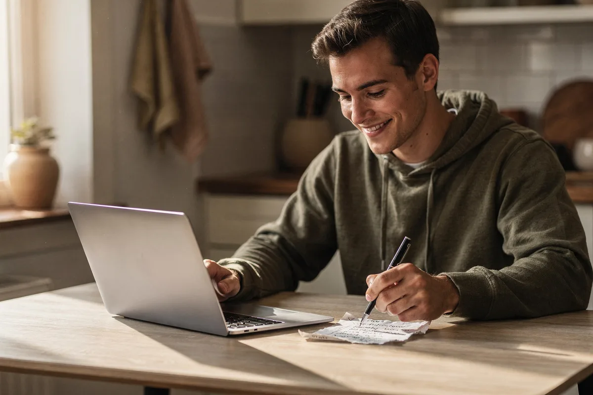 Checking taxes off the to-do list at the kitchen table — filed correctly and quickly
